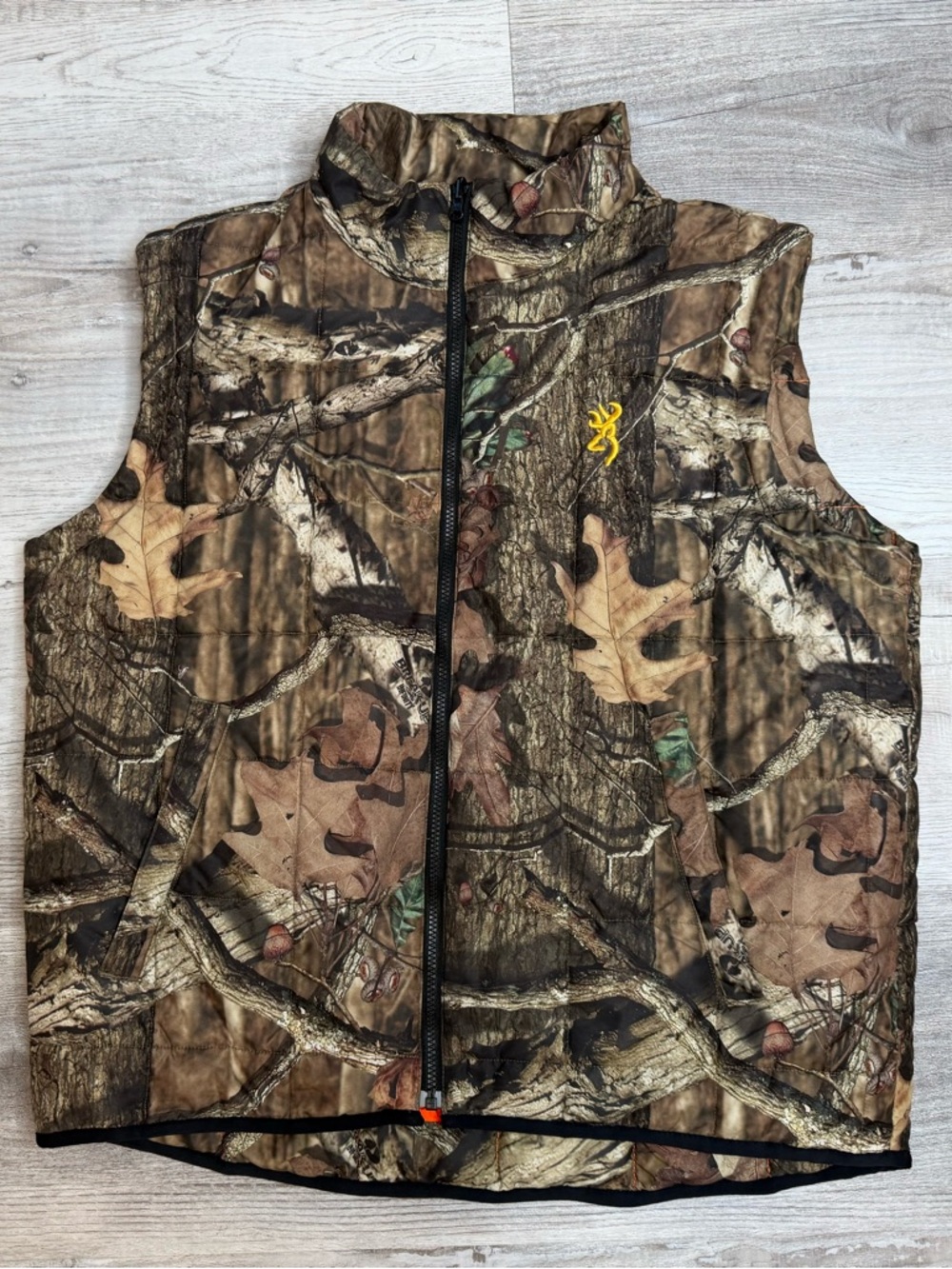 Browning Reversible Mossy Oak Camouflage Hunting Puffer Vest Mens size Large L